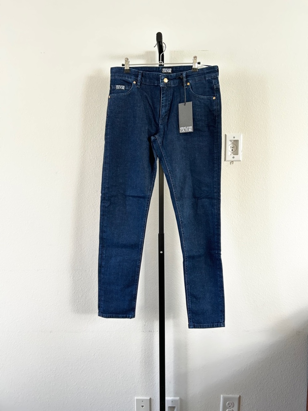 NWT Versace Jeans Couture Skinny Jeans Dark Blue, Size 31, Retail $252